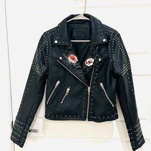 BLANK NYC BUDDING ROMANCE FAUX LEATHER  BIKER JACKET SMALL